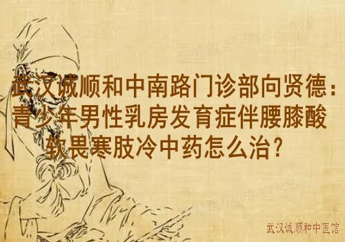 武汉诚顺和中南路门诊部向贤德:青少年男性乳房发育症伴腰膝酸软畏寒肢冷中药怎么治?
