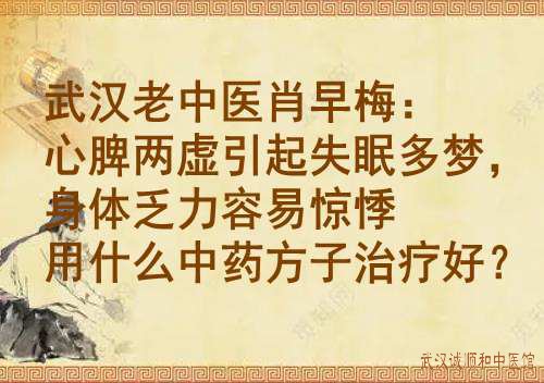 武汉老中医肖早梅:心脾两虚引起失眠多梦,身体乏力容易惊悸用什么中药方子治疗好?
